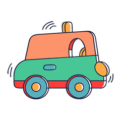 Obraz premium toy car icon, toy car vector illustration-simple illustration of toy car, perfect for toy car logos and icons