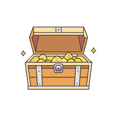 treasure chest icon, treasure chest vector illustration-simple illustration of treasure chest, perfect for treasure chest logos and icons