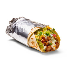 Chicken Burrito Wrapped in Foil