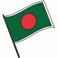 Bangladesh Flag: Green background with a red circle at the center.
