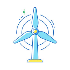 wind turbine icon, wind turbine vector illustration-simple illustration of wind turbine, perfect for wind turbine logos and icons © Waliul
