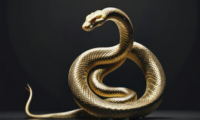 Golden Serpent: A Majestic Digital Artwork