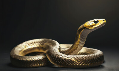 Obraz premium Golden Serpent: A Majestic Reptile Portrait