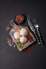 Delicious healthy steamed chicken cutlets or minced meatballs