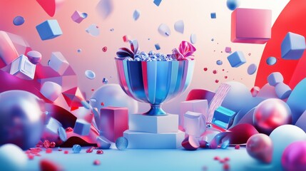 Prize draw abstract concept vector illustration. Big prize winner, online random draw, promotional marketing, brand advertising game, rules and conditions, buyers reward abstract metaphor.