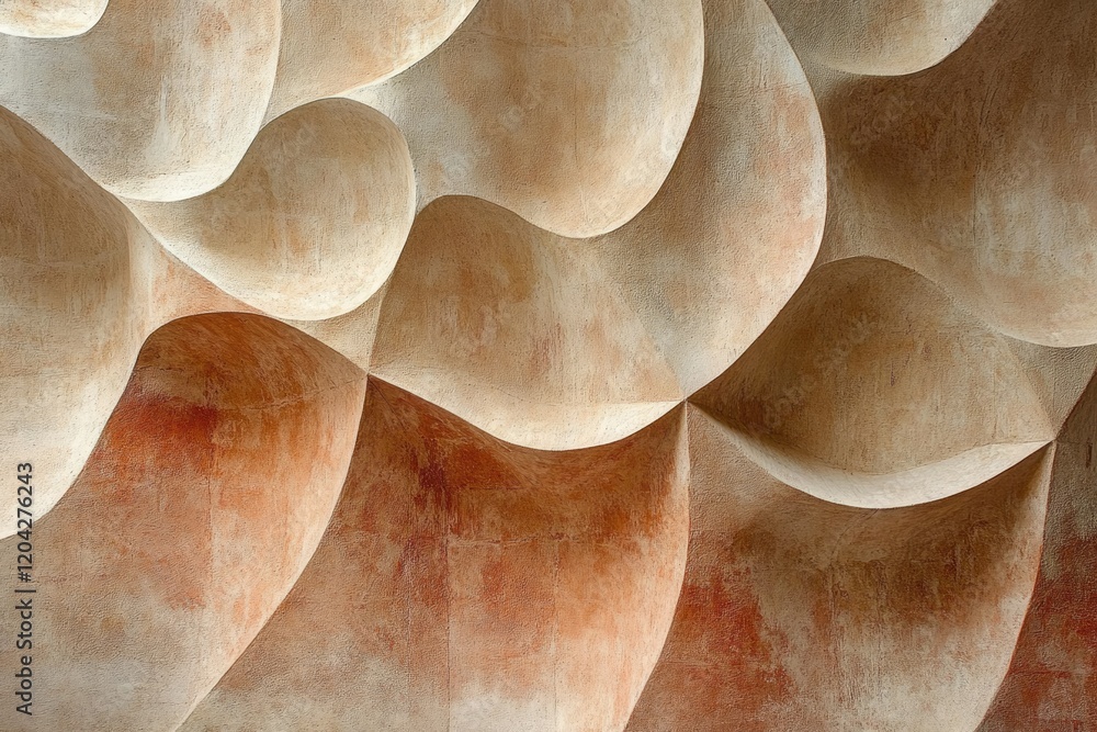Aufkleber abstract beige and brown sculpted curves, creating a dynamic and textured surface.