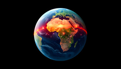 Fototapeta premium Planet earth listening to global noises, colorful, with white tones