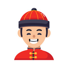 Get this amazing icon of chinese man in modern design style