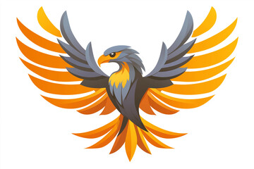 Obraz premium A large eagle with orange and gray feathers. Generative Ai.