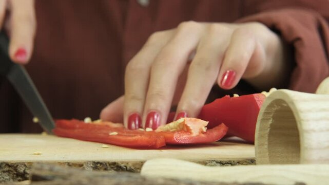 Julienne Pepper Close-up