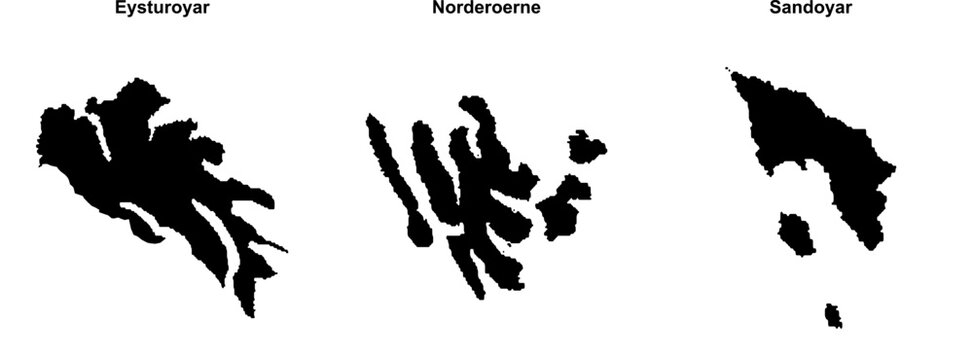 Eysturoyar, Norderoerne, Sandoyar outline maps