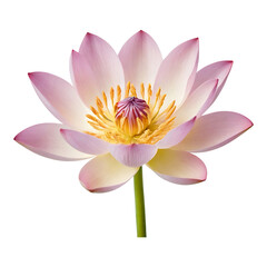 Symmetrical Pink Lotus Flower with Graceful Petals