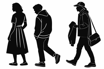 Animal Silhouette Collection Couples, Mountains, on white background