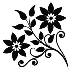 Elegant Black and White Floral Design