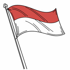 Indonesia Flag: Simple red and white horizontal design.
