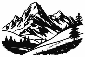 Animal Silhouette Collection  Couples, Mountains, Trees, and More Icons on White background.