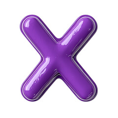 Glossy Purple 3D Cross Shape on Transparent Background for Graphics