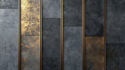 Elegant Art Deco Metallic Gold Border Design for Blank Page in Gray