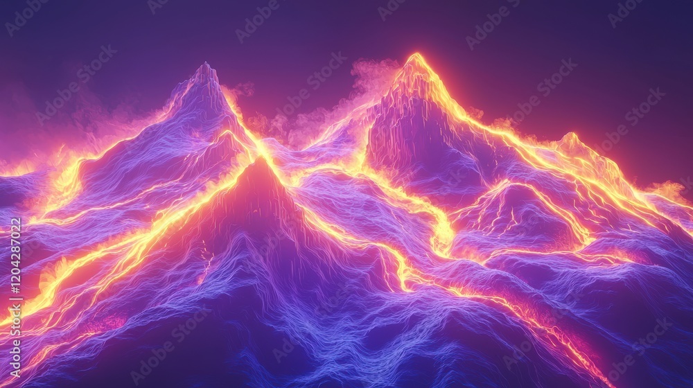 Aufkleber dynamic abstract forms symbolizing futuristic movement in vibrant colors