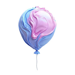 Colorful Balloon with Swirls Isolated on Transparent Background
