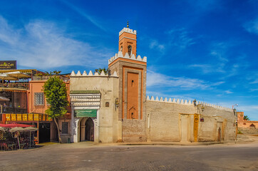Mosque on Djemaa el Fna square.Marrakesh.
