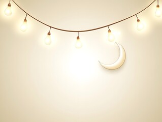 Festive String Lights and Crescent Moon Decoration