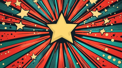 Fototapeta premium Bold Comic Inspired Design with Star and Dynamic Background Elements
