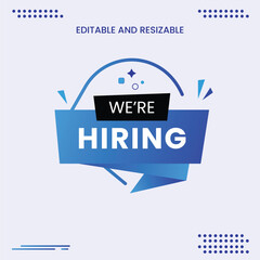 Obraz premium Modern We are Hiring Social Media Post Template