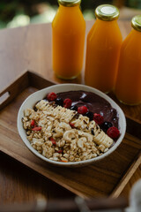 Acai bowl with granola and fruit