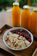 Acai bowl with granola and fruit