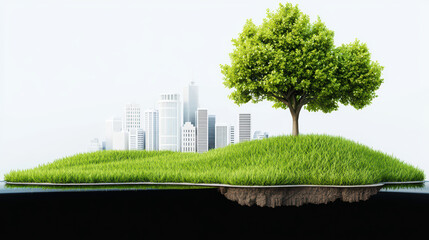 Obraz premium Urban greenery enhances city life with sustainable landscapes