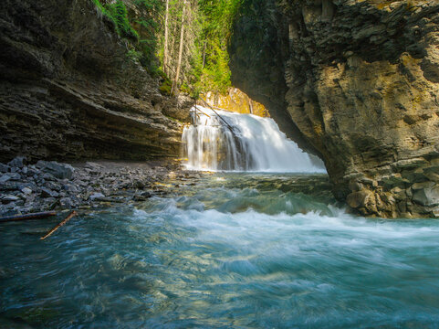 waterfall in the mountains