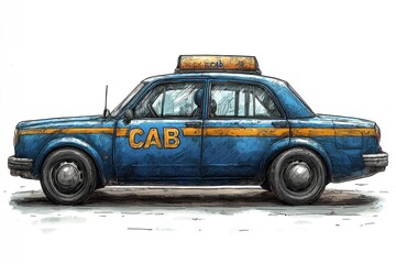 Taxi isolated on white background. Taxi icon. Cab isolated on white. Cab icon. Cab Car. Taxi Car Isolated element on white for Designers. Isolated Taxi Design Element. Cab Car Isolated on white.	