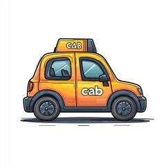 Fototapeta premium Taxi isolated on white background. Taxi icon. Cab isolated on white. Cab icon. Cab Car. Taxi Car Isolated element on white for Designers. Isolated Taxi Design Element. Cab Car Isolated on white. 