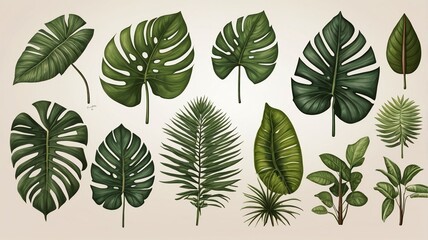 Fototapeta premium seamless pattern with green leaves