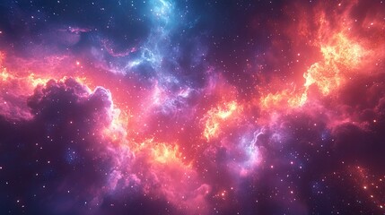 A vibrant and colorful fireworks display lighting up the night sky, with bursts of red, blue, and gold illuminating the darkness in a dazzling array of patterns