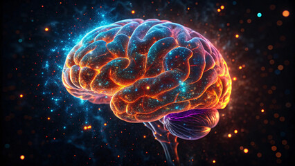 Vibrant Glowing Brain in a Cosmic Neural Network