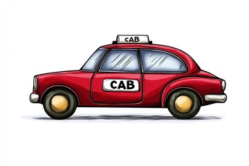 Taxi isolated on white background. Taxi icon. Cab isolated on white. Cab icon. Cab Car. Taxi Car Isolated element on white for Designers. Isolated Taxi Design Element. Cab Car Isolated on white.	