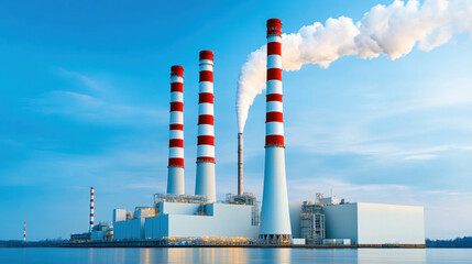 Greenhouse Gas, A high-fidelity image of an industrial plant, showcasing detailed features and multi-dimensional views, ideal for commercial use in various industries.