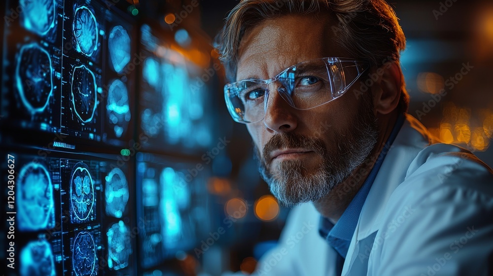 Poster a medical researcher employs ai algorithms to analyze extensive datasets for creating personalized m