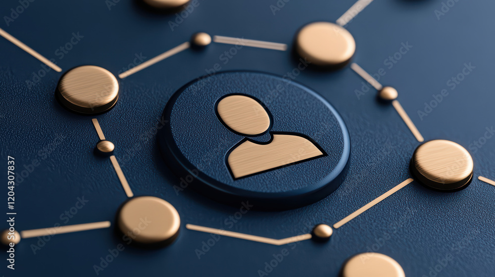 Poster user profile icon on network background