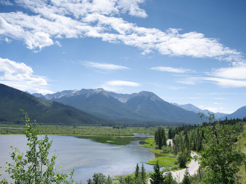 lake and mountains