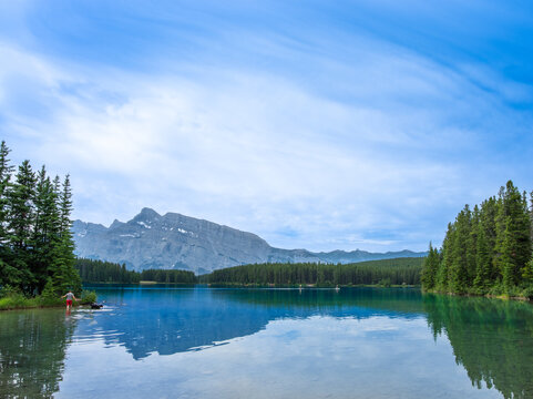 lake and mountains
