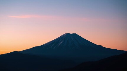 mount fuji, mountain at sunset