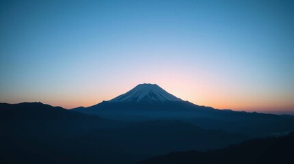 Obraz premium mount fuji, mountain at sunset