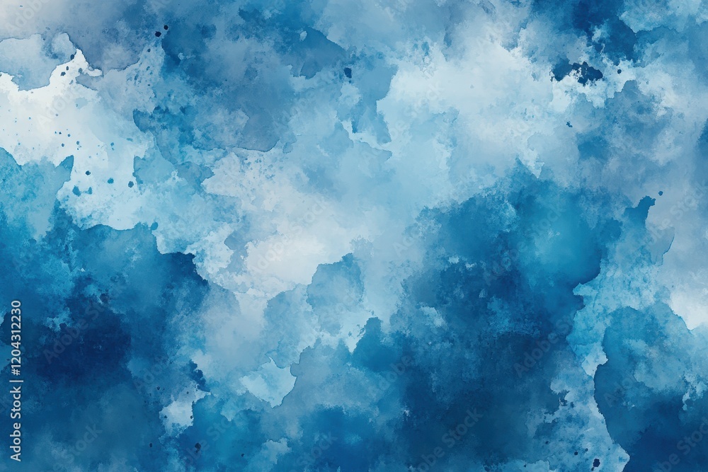 Poster a soft abstract watercolor texture in varying shades of blue with a gradient effect and subtle splas