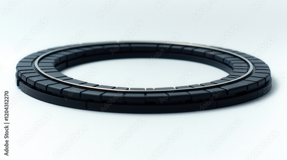 Poster abstract circular shape with black and white details on a minimalist background