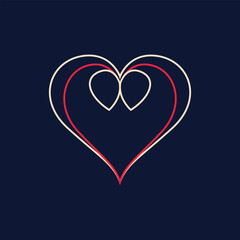 Minimal line heart background