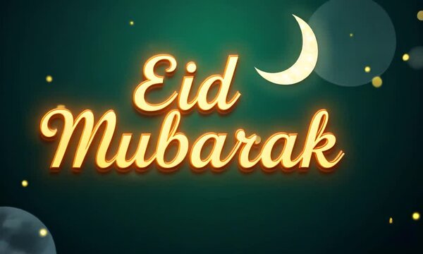 Eid mubarak 3d text effect