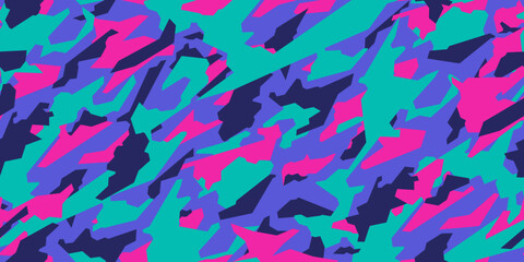 Fashionable camouflage pattern for clothing design. Pink camouflage military pattern